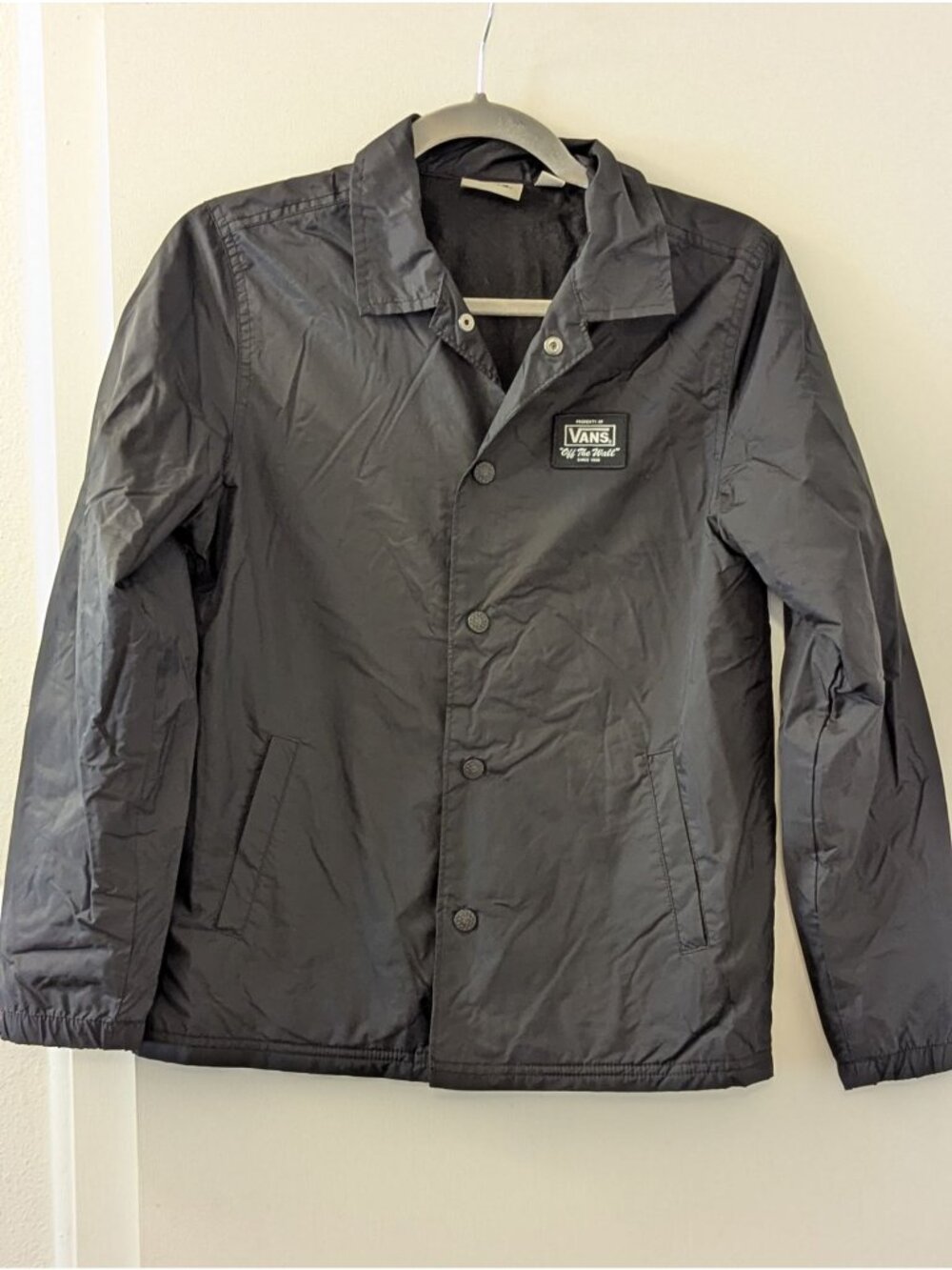 Vans Black "Off The Wall" Nylon Button-Up Jacket